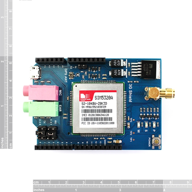 3G/GPRS/GSM Shield for Arduino with GPS - American version SIM5320A image.