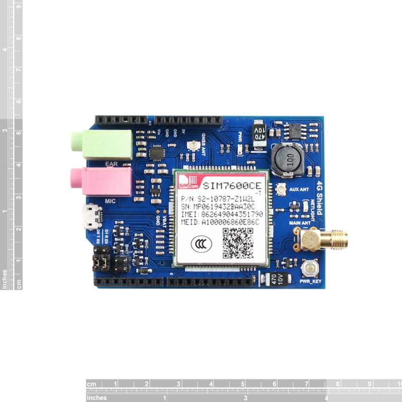 Underholde Certifikat afhængige 4G(LTE)/3G/GSM Shield for Arduino with GPS - SIM7600CE