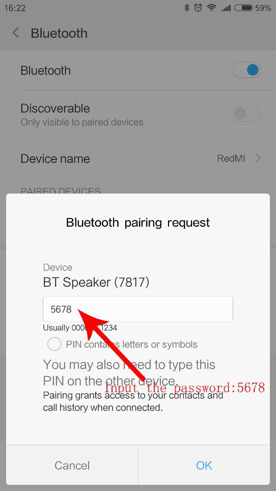 Enable Bluetooth Audio Amplifier Pin Code Password