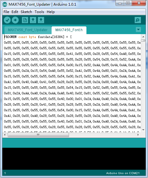How to update the font for Arduino OSD Shield - MAX7456
